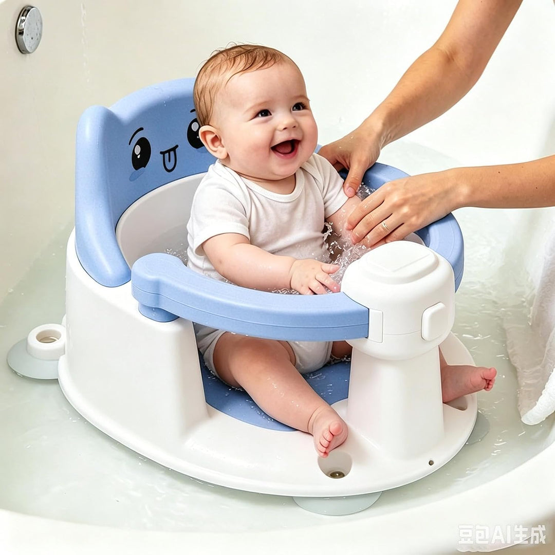 Kinder-Badewannensitz, tragbar, Saugnapf, Duschsitz blau, blau