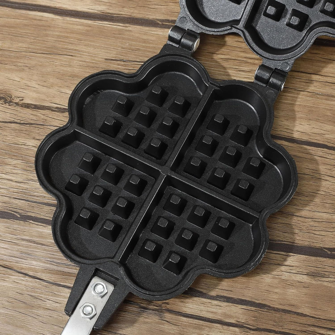 JIAMIAN Waffle Makers, with Non-Stick Coating &amp; Heat-Insulated Handle, Sandwich Iron, Press Plate Ma