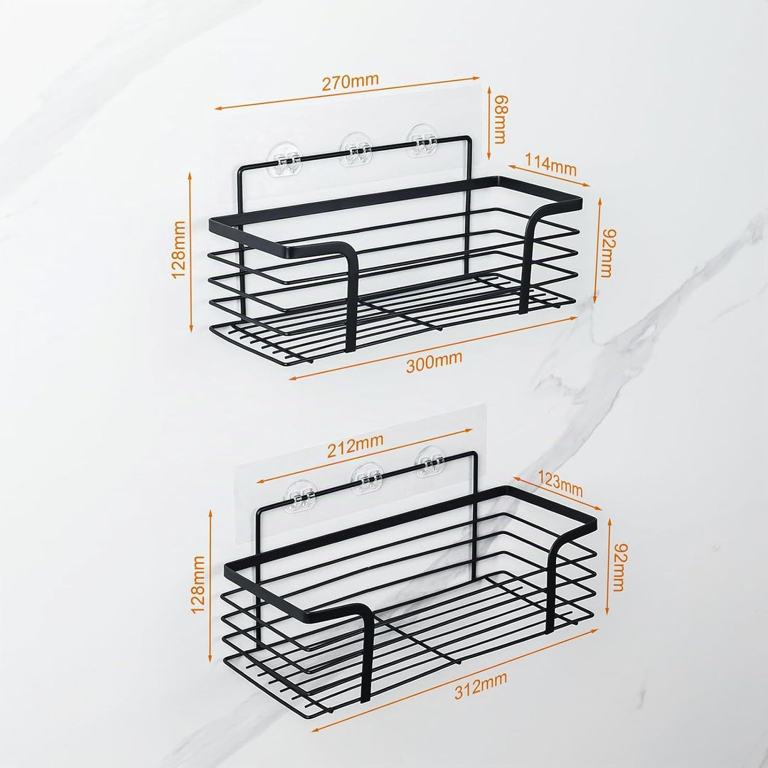 Ibergrif M34036B Duschablage & Badregal ohne Bohren – 2er Set aus rostfreiem Edelstahl, platzsparend