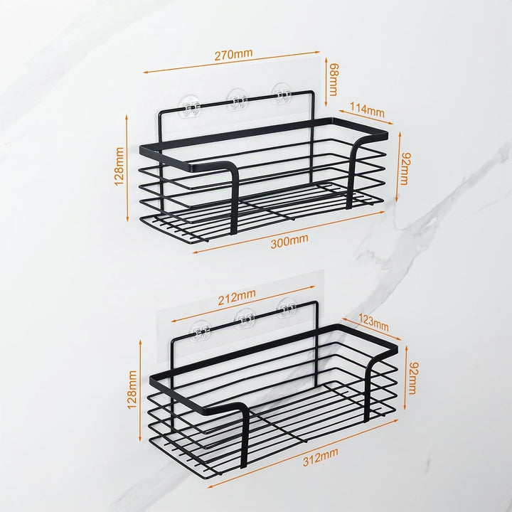 Ibergrif M34036B Duschablage & Badregal ohne Bohren – 2er Set aus rostfreiem Edelstahl, platzsparend