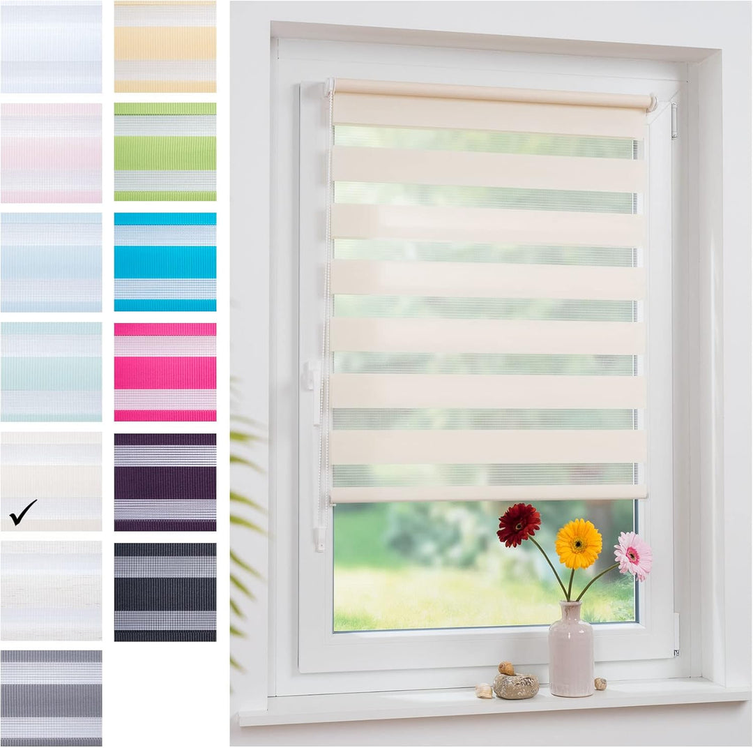 Liedeco® Duo Rollo Klemmfix - 45 x 160 cm Apricot/lichtdurchlässig/stufenlos verstellbar/leichte Inn