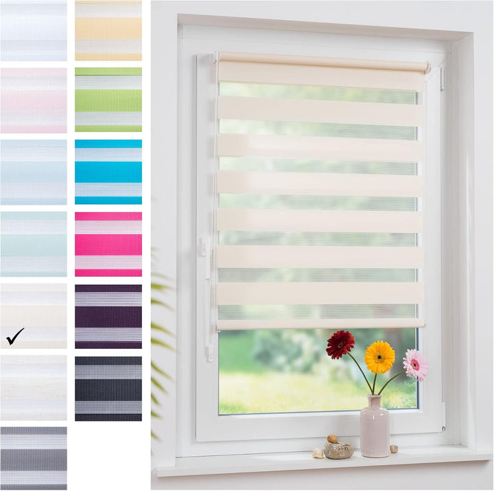 Liedeco® Duo Rollo Klemmfix - 45 x 160 cm Apricot/lichtdurchlässig/stufenlos verstellbar/leichte Inn