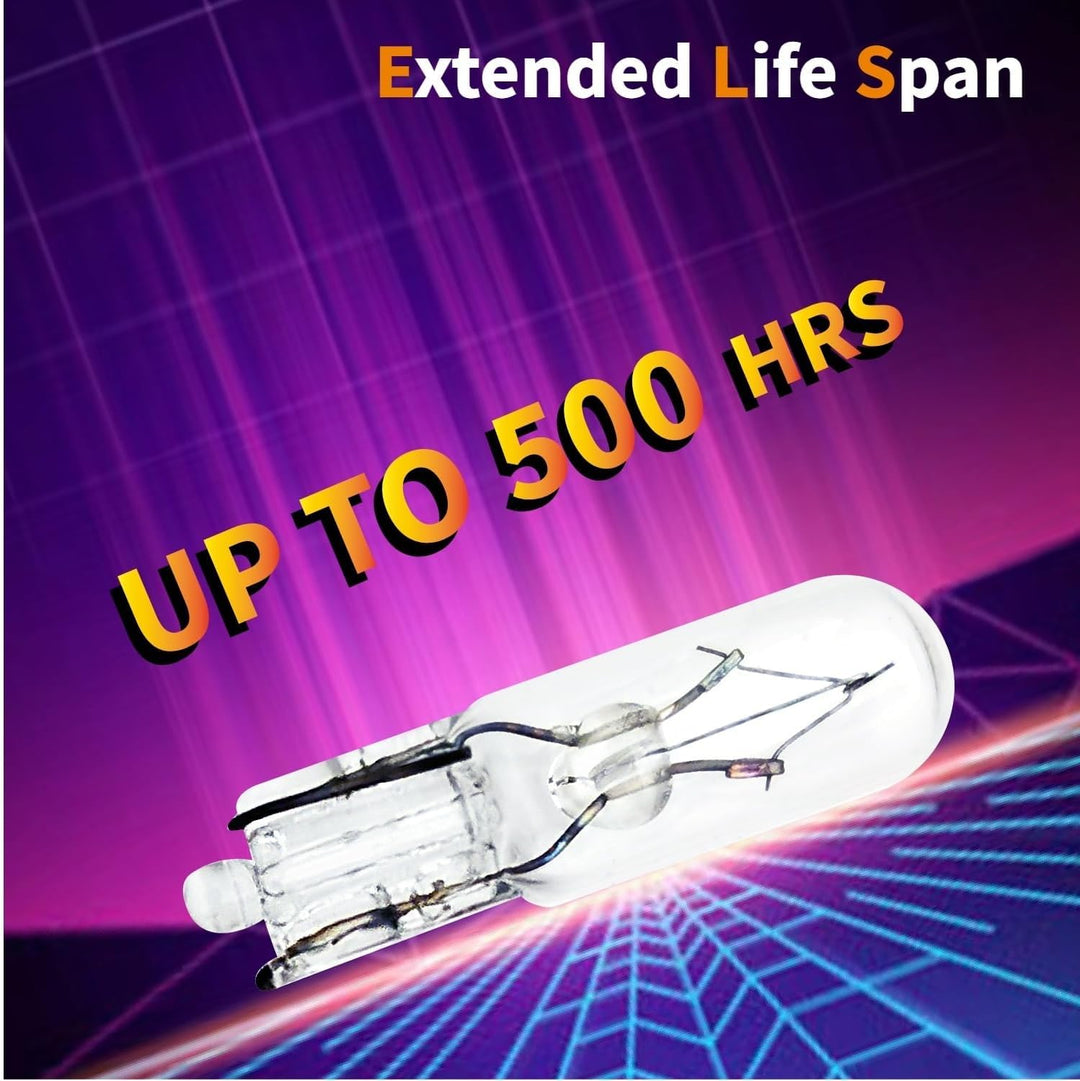 100x T5 W1.2W 2721 Glühbirnen 12V 1.2W Glassockel Klar W2x4.6d Halogen Lampen für Tachobeleuchtung A
