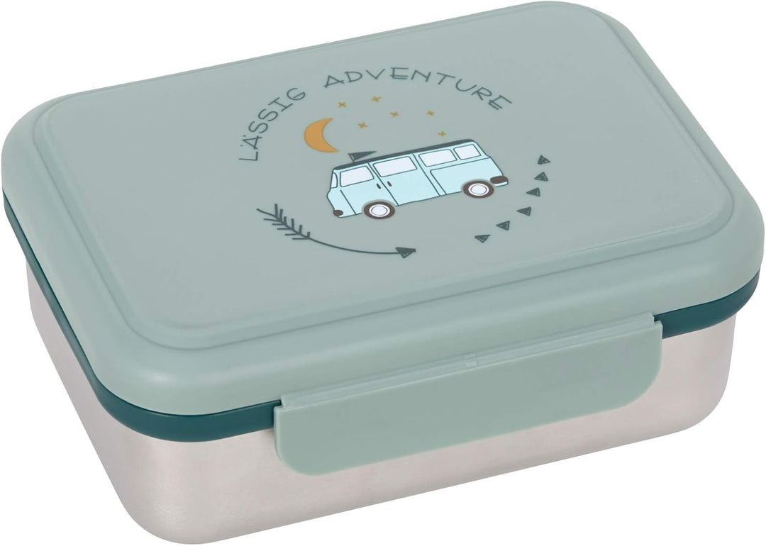 LÄSSIG 1203023400 Kinder Wanderrucksack Kinderrucksack Ausflug & Kinder Brotdose Edelstahl Lunchbox
