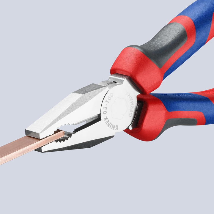 Knipex Kombizange verchromt, mit Mehrkomponenten-Hüllen 160 mm (SB-Karte/Blister) 03 05 160 SB 160 m