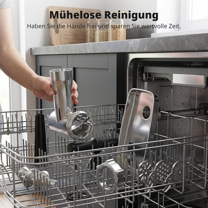 AIRMSEN Elektrischer Fleischwolf [3000W Max], 2 Stufen，Edelstahl S Fleischwolf-Set, S Fleischwolf-Se