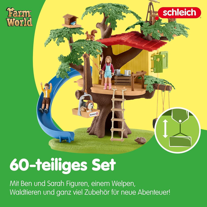 schleich 42408 Abenteuer Baumhaus, für Kinder ab 3+ Jahren, FARM WORLD - Spielset neue Verpackung