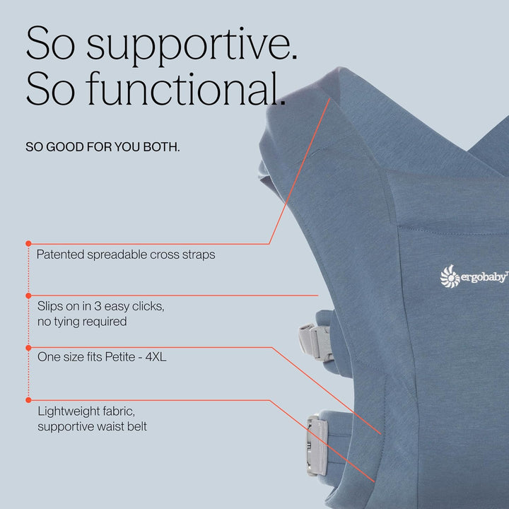 Ergobaby Embrace Babytrage für Neugeborene ab Geburt Extra Weich, Bauchtrage Baby-Tragetasche Ergono