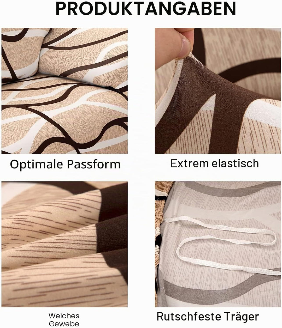 Jaotto Sofabezug 3 Sitzer Elastischer Stretch Spandex Sofa Überwürfe Sofahusse Antirutsch Waschbar S