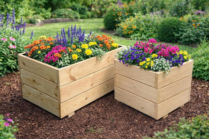 Pflanzkasten Holz geschliffen – naturbelassen ohne Imprägnierung – Blumenkasten fertigmontiert DIY z