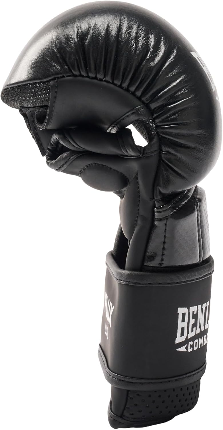 BENLEE MMA Sparring- Handschuhe aus Leder/Kunstleder Mix Flux Black/White L-XL, Black/White L-XL