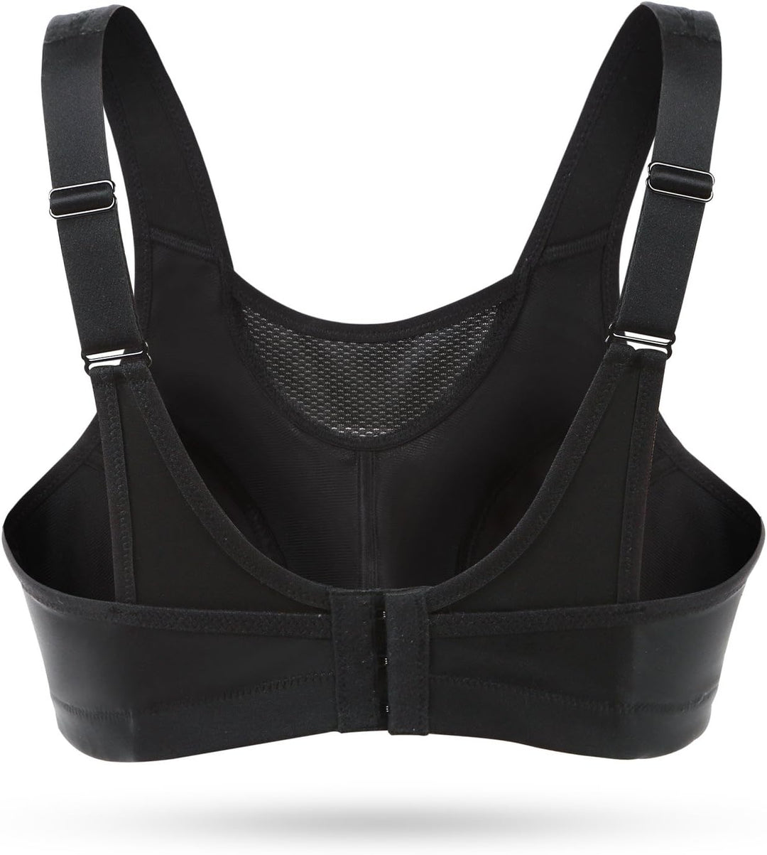 Wingslove Damen Sport BH ohne Bügel Nicht Gepolstert High Impact Bustier Halt Joggen BH 75C Schwarz,