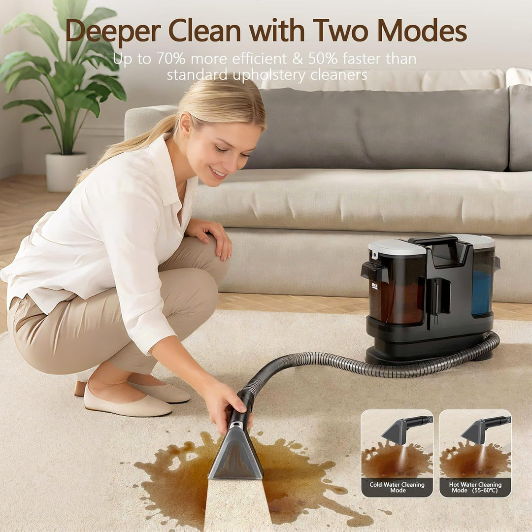 Waschsauger Teppichreiniger 16 kPa, Tragbarer polsterreiniger gerät 2-in-1 Wassertank, Kompatibel mi