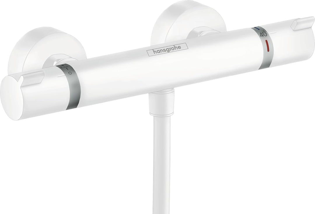 hansgrohe Ecostat Comfort Aufputz Duschthermostat, für 1 Funktion, Mattweiss