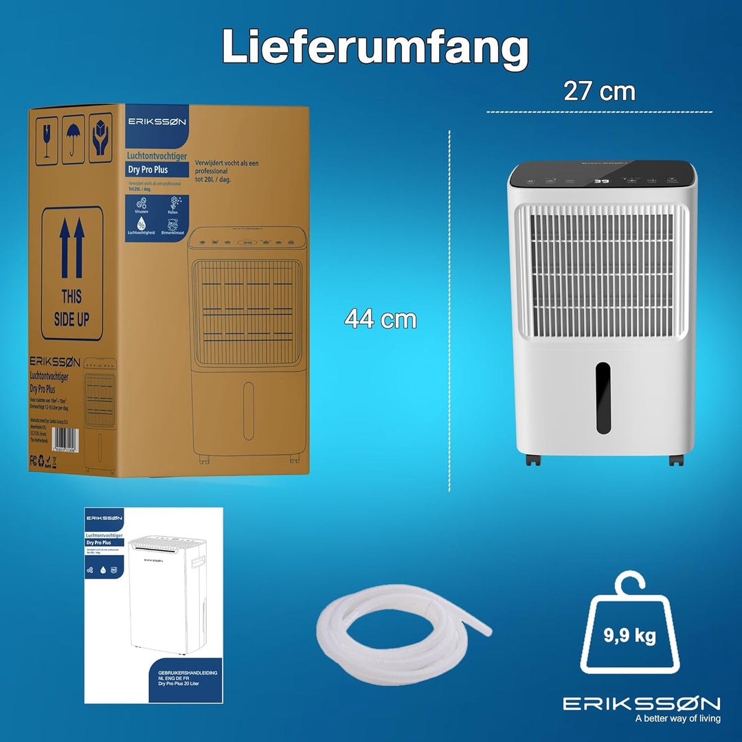 Luftentfeuchter mit LED Display, Timer & Kindersicherung | entfernt 16L Feuchtigkeit je 24h | für Ra