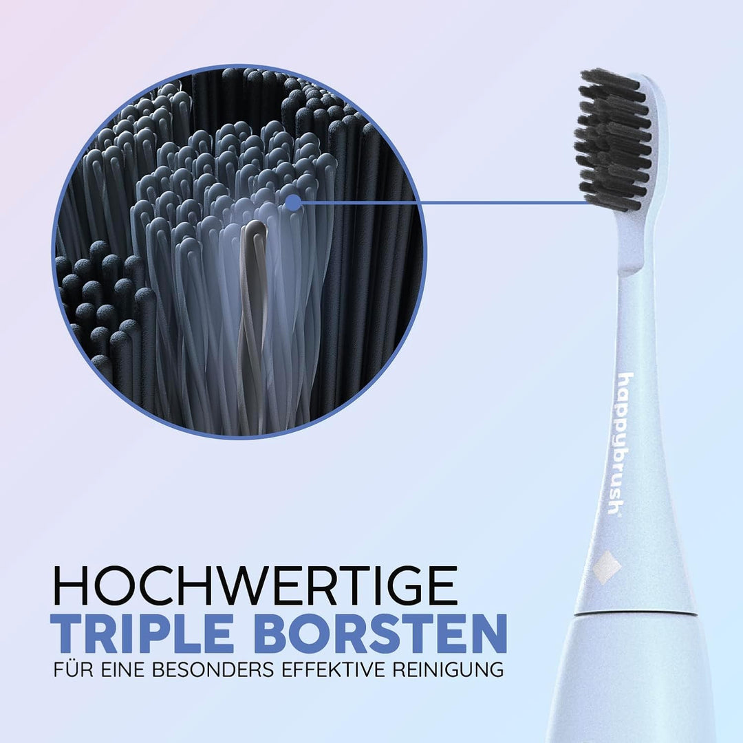 happybrush Aufsteckbürsten 9 Stück (3x3) für elektrische Schallzahnbürste ECO VIBE Sunrise Wechselkö