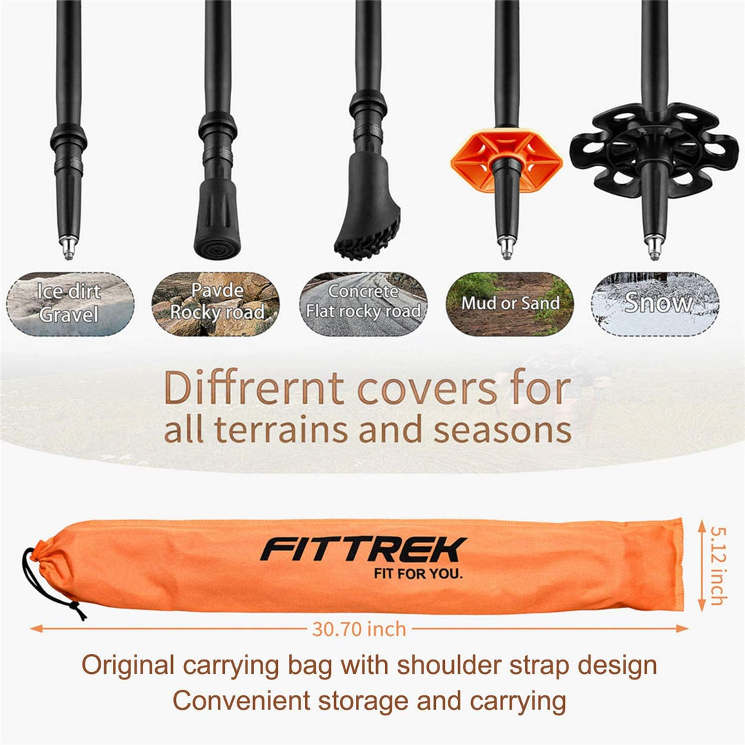 FitTrek Wanderstöcke - Trekkingstöcke - Walking Stöcke Teleskop - Nordic Walking Stock Verstellbar L