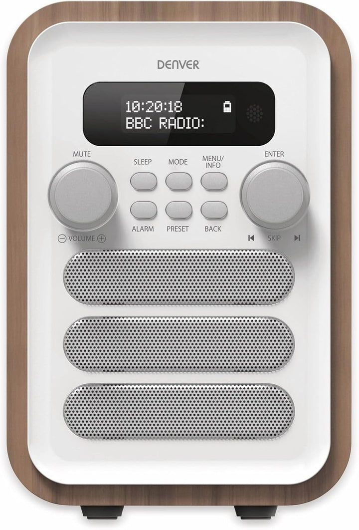 DENVER DAB-48WHITE DAB + Radio Mit integriertem FM-Radio und Bluetooth-Funktion weiss