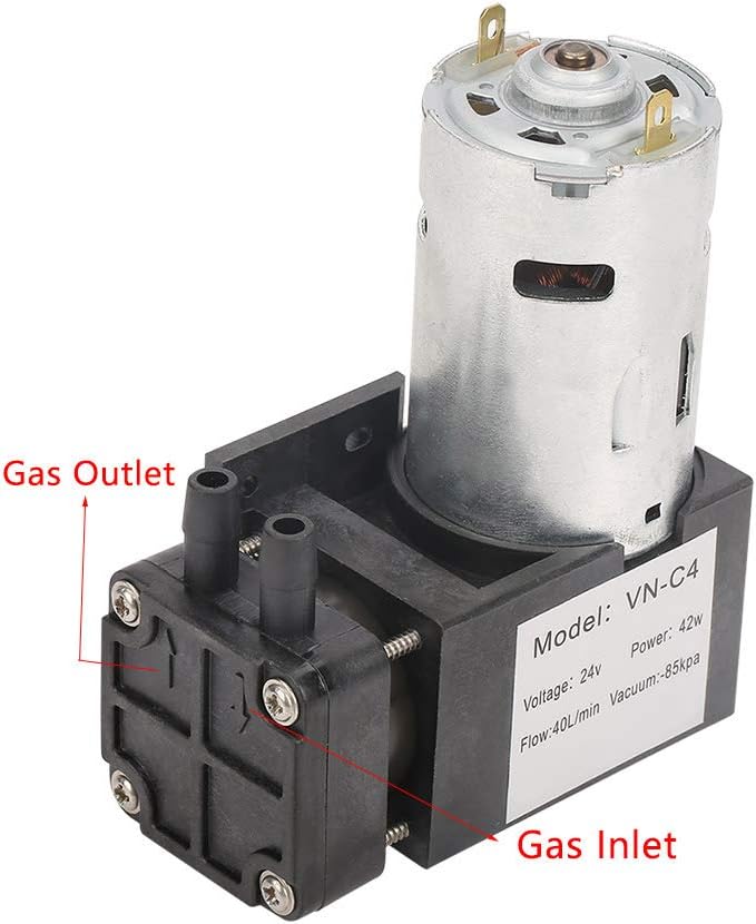 Vakuumpumpe DC 24V Wasser Luft Gas -85KPa Durchfluss 40L / min Ölloser Luftpumpenmotor