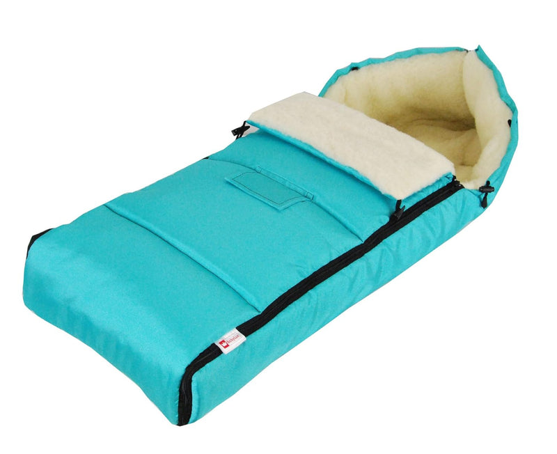 BABYLUX Fusssack LAMMWOLLE 105cm Winterfusssack Kinderwagen- Babyschale- Fusssack (Minze), Minze