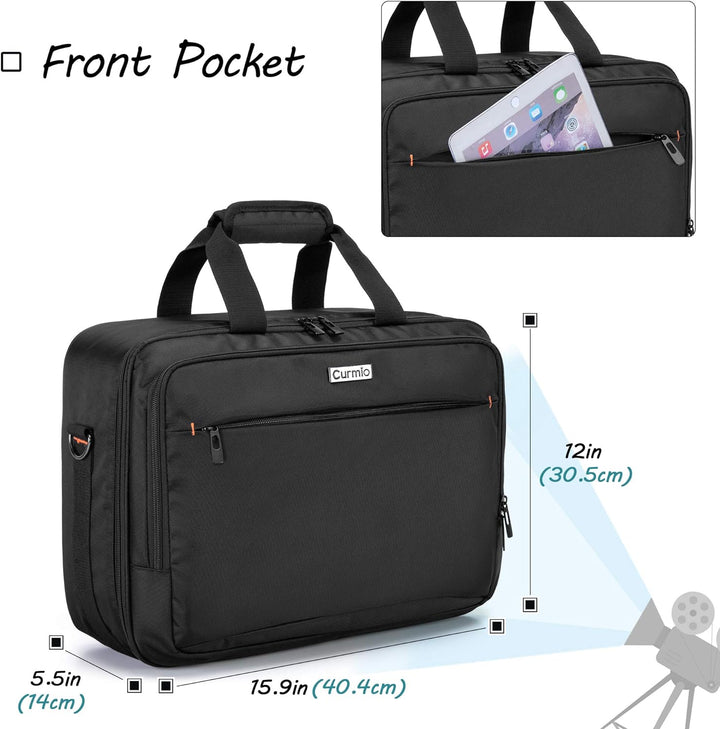 CURMIO Beamertasche für Beamer, Projektor Reisetasche mit Separatem Fach für Laptop, Beamer Tasche f