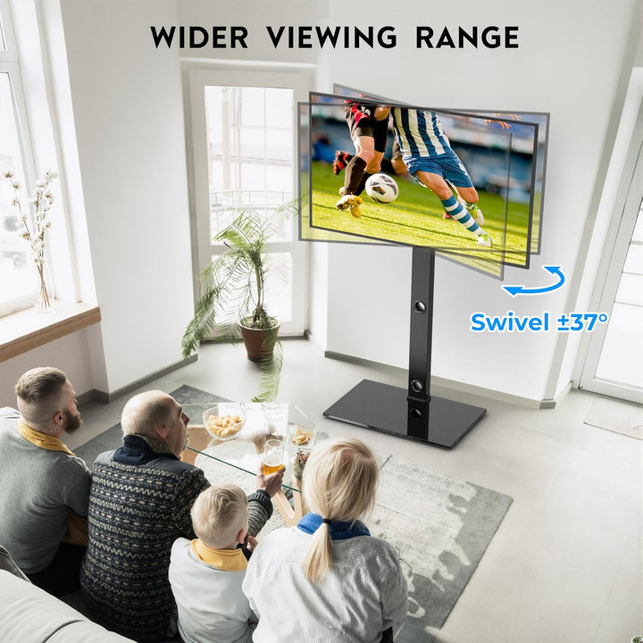 BONTEC TV Ständer Standfuss Fernsehstand für 30-70 Zoll Flach & Curved Fernseher bis zu 40 kg, Schwe