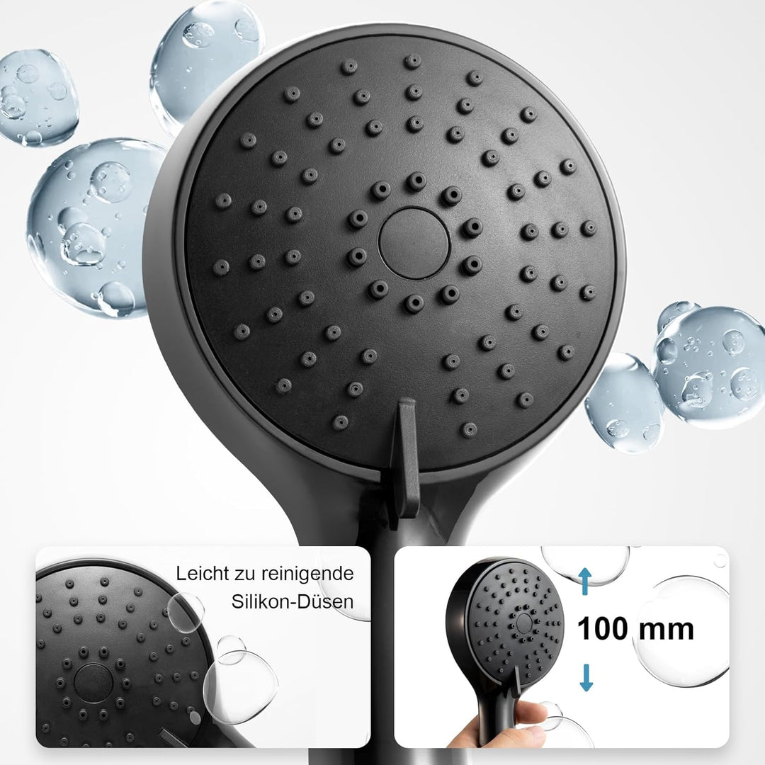OFFO Duschschlauch mit Duschkopf, Wassersparend und Hochdruck, Handbrause mit 3 Strahlarten, Handbra
