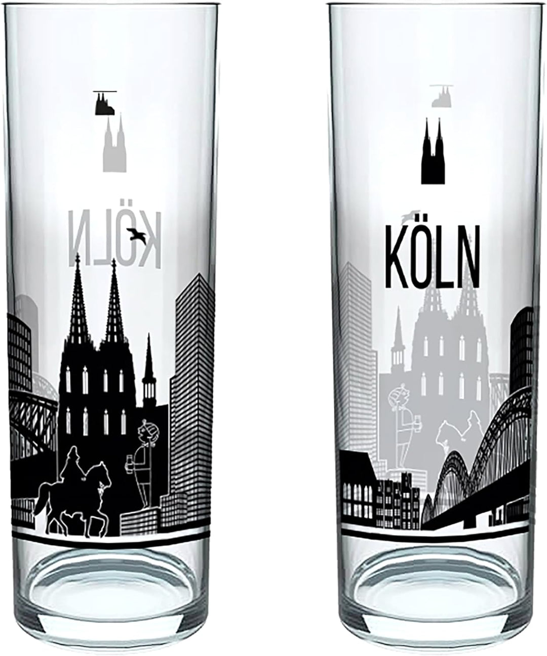 3forCologne Kölschglas-Mix | 6er Pack je 0,2ml | Et Kölsches Grundgesetzt & Kölner Dom | Biergläser,