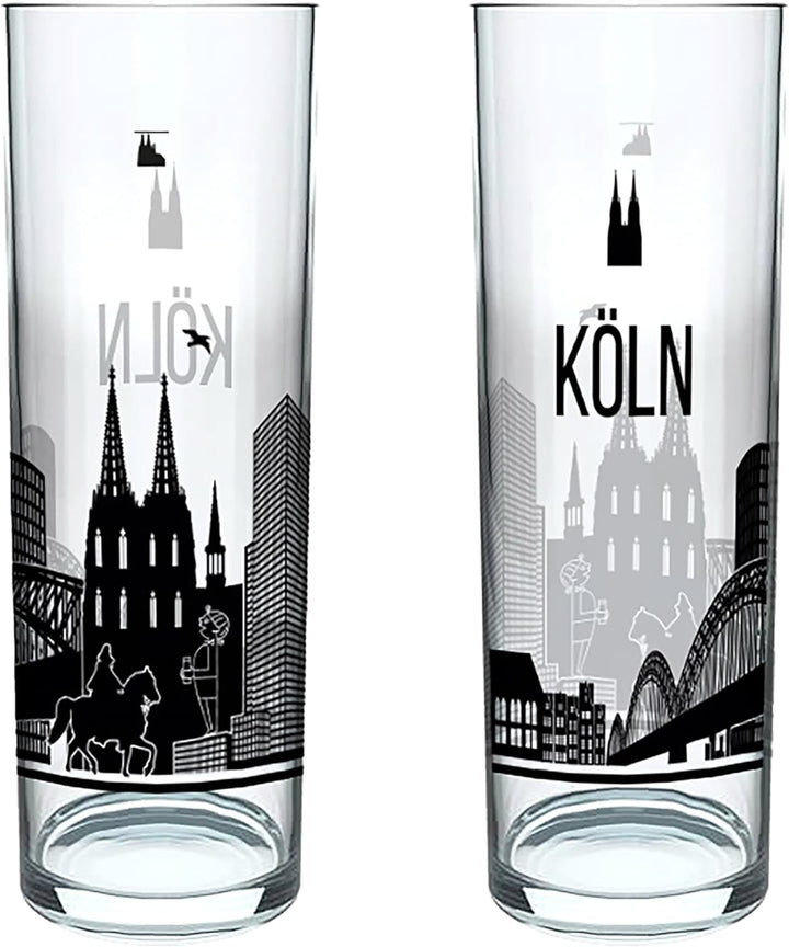 3forCologne Kölschglas-Mix | 6er Pack je 0,2ml | Et Kölsches Grundgesetzt & Kölner Dom | Biergläser,