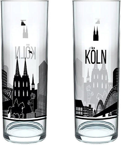 3forCologne Kölschglas | 6er Pack je 0,2ml | Kölsches Grundgesetz & Kölner Dom |Biergläser, Kölner-S