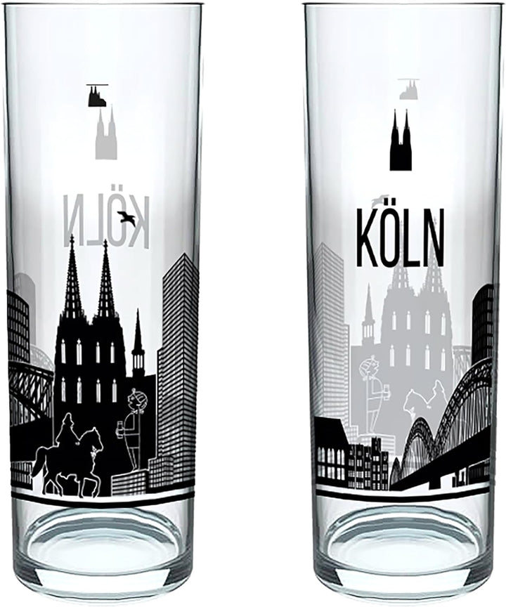 3forCologne Kölschglas | 6er Pack je 0,2ml | Kölsches Grundgesetz & Kölner Dom |Biergläser, Kölner-S