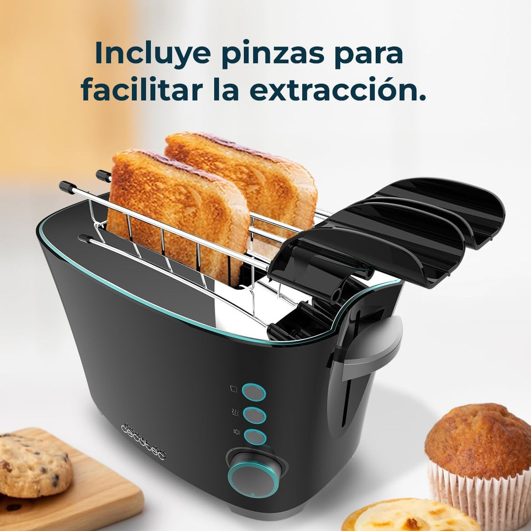 Cecotec Toaster Toast&Taste Double B, 650W Leistung, Doppel-Schlitz für 2 Toasts, Automatische Absch