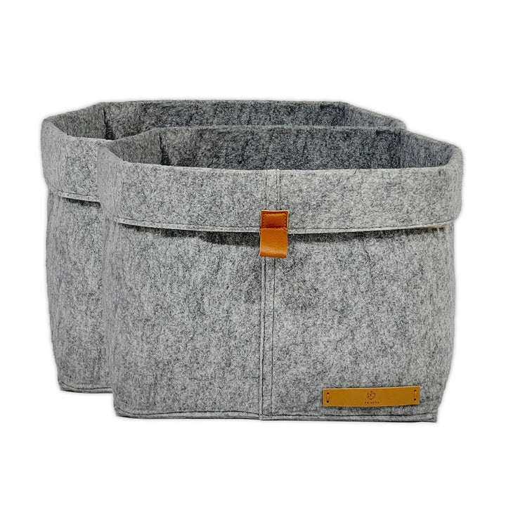 FRIHET® Filz Aufbewahrungskorb für KALLAX Regal | Ordnungsbox in Grau | Filztasche Organizer | Gr. 2