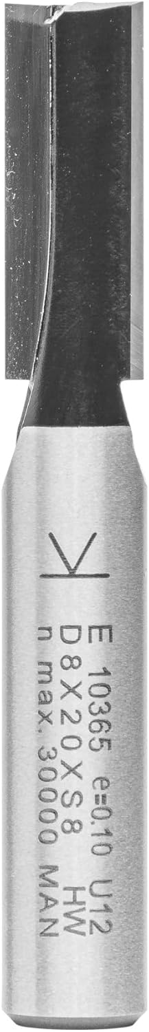 ENT 10365 Nutfräser HW, Schaft (S) 8 mm, Durchmesser (D) 8 mm, NL 20 mm, SL 32 mm, GL 55 mm