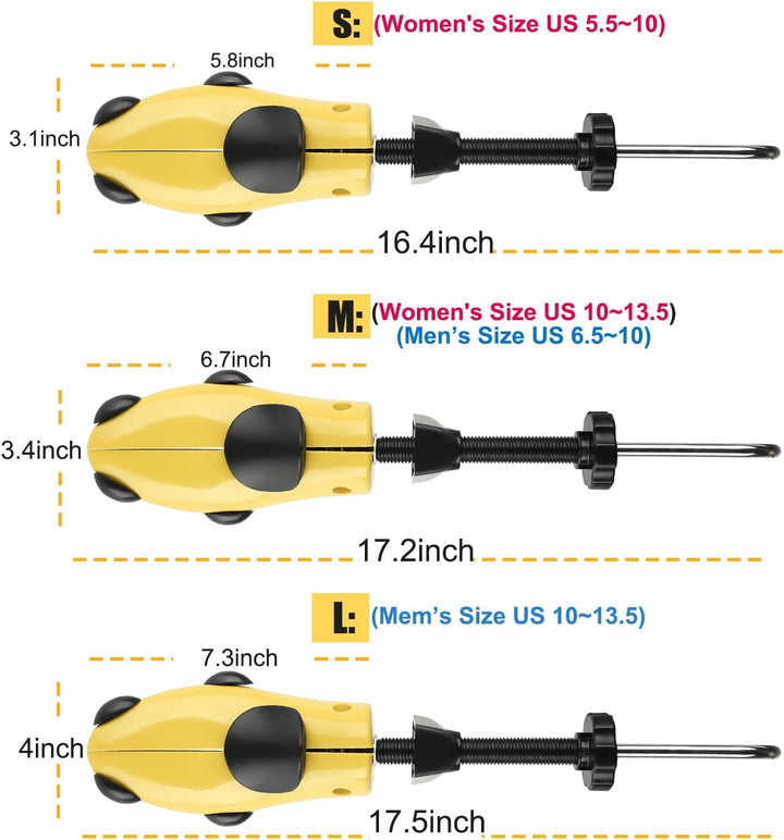 eachway 1 Paar professionelle 2-Wege-Premium-Schuhspanner aus robustem Kunststoff, verstellbare Läng