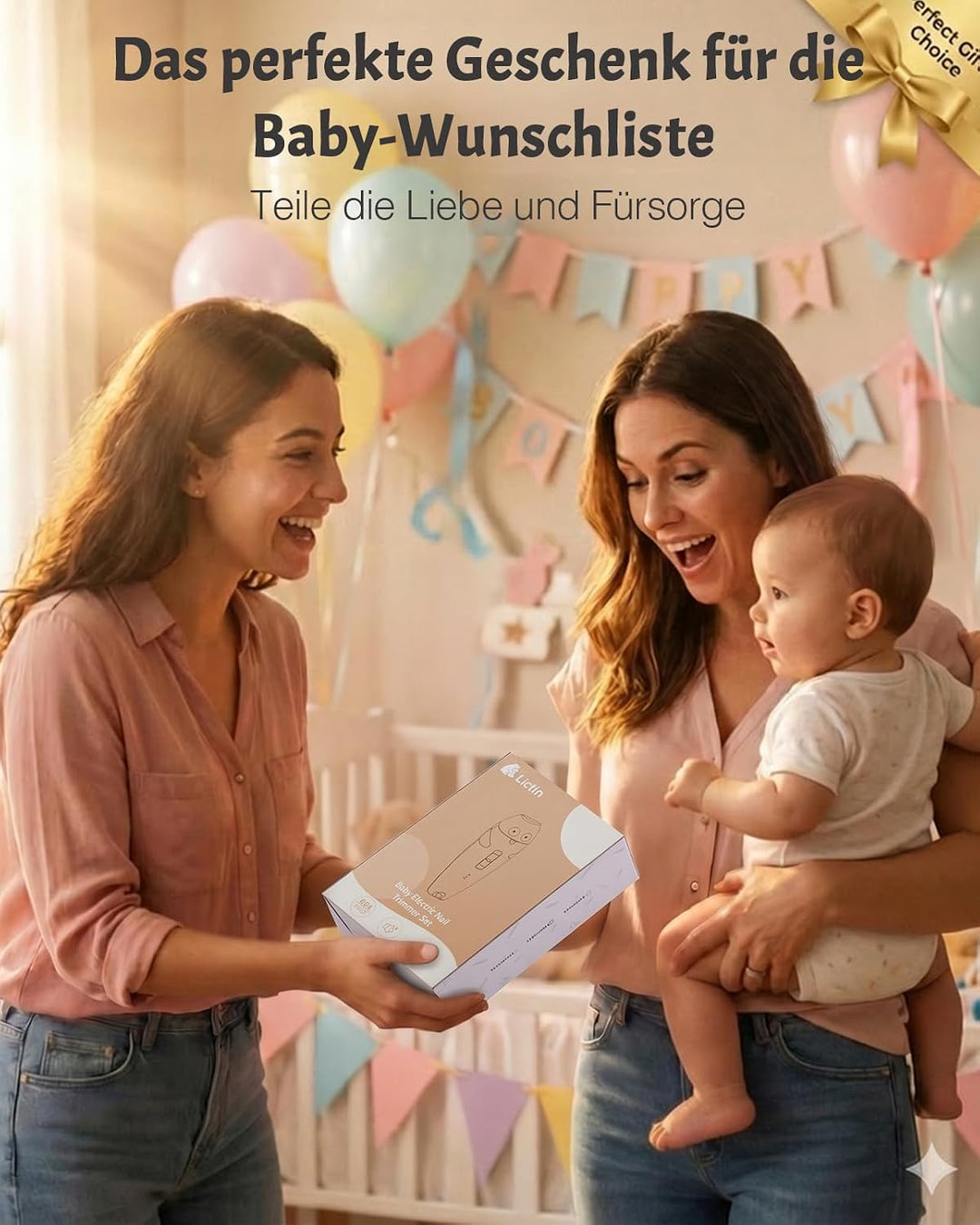 Lictin Baby Nagelfeile Elektrisch, Elektrische Nagelfeile mit 6 Schleifkopf, 25 in 1 Baby Nagelset m