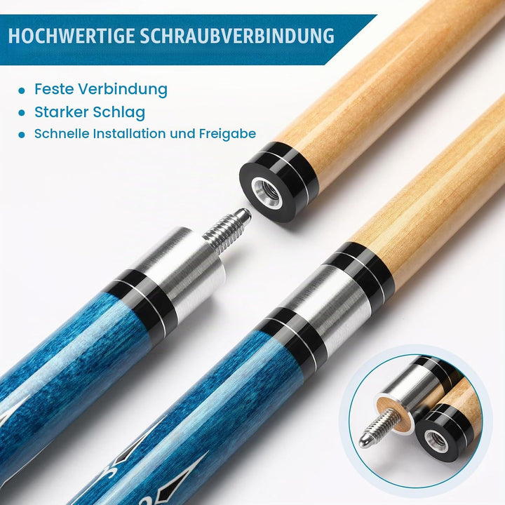 Pool Queue, 58 Zoll Billard Queue Kanadischer Ahornholz Pool Cue 13mm Spitzen für Professionelle Bil