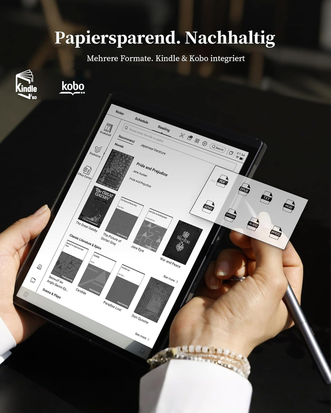 iFLYTEK AINOTE Air 2 Elektronisches Notizbuch, 8,2-Zoll E-Ink-Tablet, mit schwarzer Schutzhülle, gro