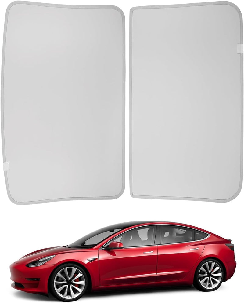 BASENOR Tesla Model 3 Glasdach Sonnenschutz für Front Heckscheibe mit Skylight Reflexabdeckungen 4 S