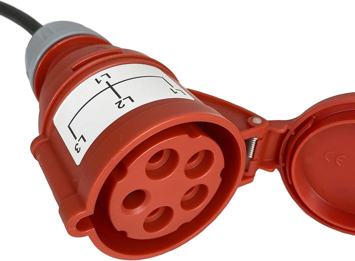 NWP Messadapter Prüfadapter Schuko Stecker auf 32A CEE Kupplung 5-Polig für DGUV V3 VDE 0701/0702 -