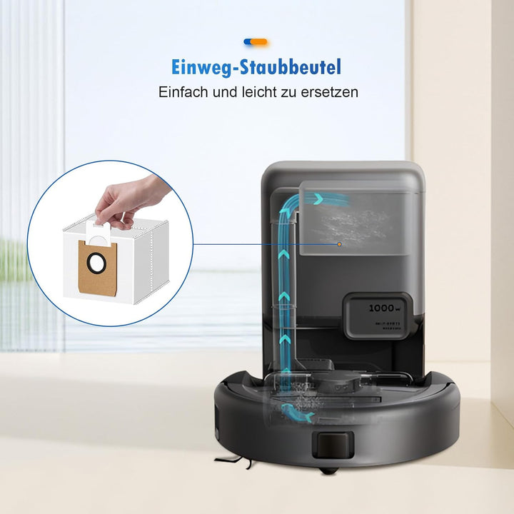 10 Stück Staubbeutel für Eufy Saugroboter 3-in-1 E20, Grosse Kapazität Vliesstoffe Staubsaugerbeutel