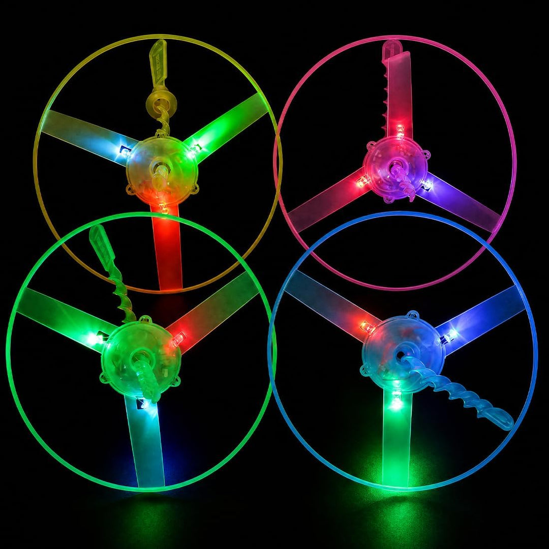 Meleager Propeller Spielzeug Kinder, Leucht Propellespielzeug, Werfer und Scheiben, 16 Stück Outdoor