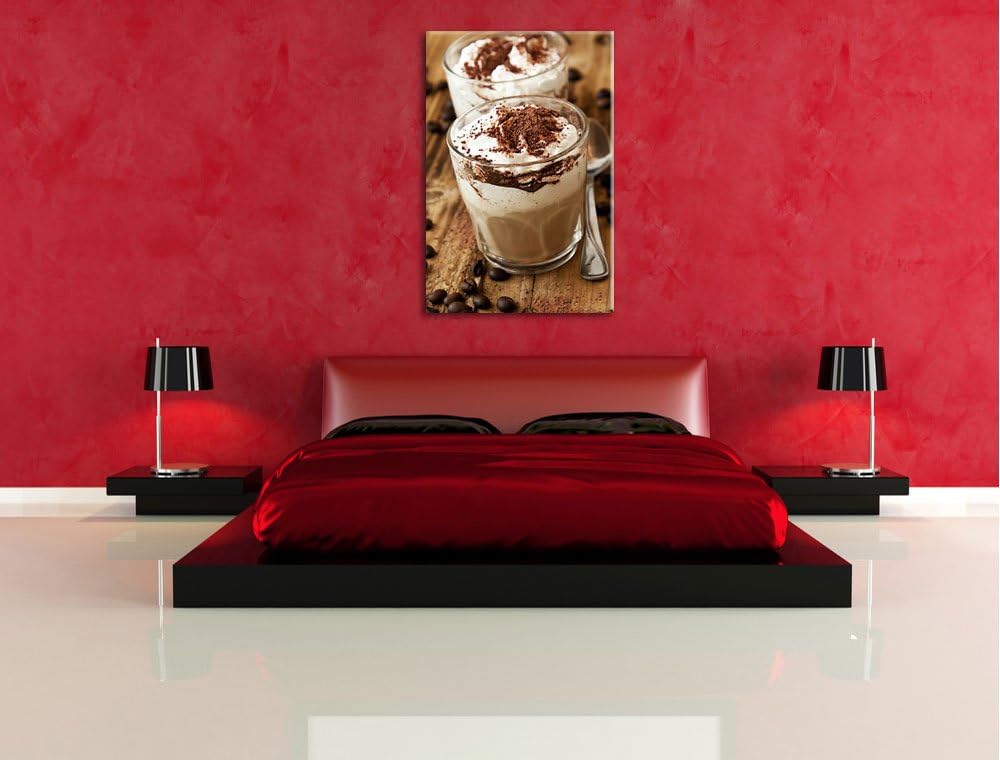 Leckerer Cappuccino mit Schokostreusel Format: 100x70 auf Leinwand, XXL riesige Bilder fertig gerahm
