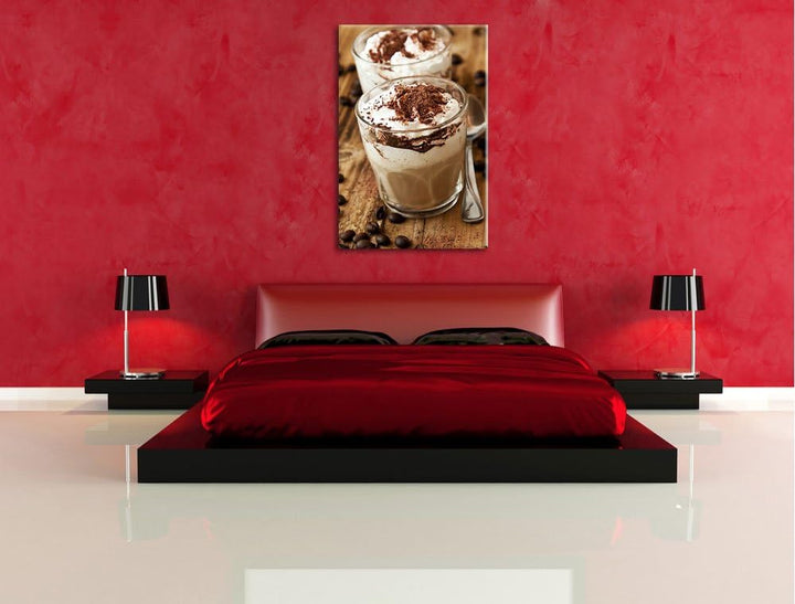 Leckerer Cappuccino mit Schokostreusel Format: 100x70 auf Leinwand, XXL riesige Bilder fertig gerahm