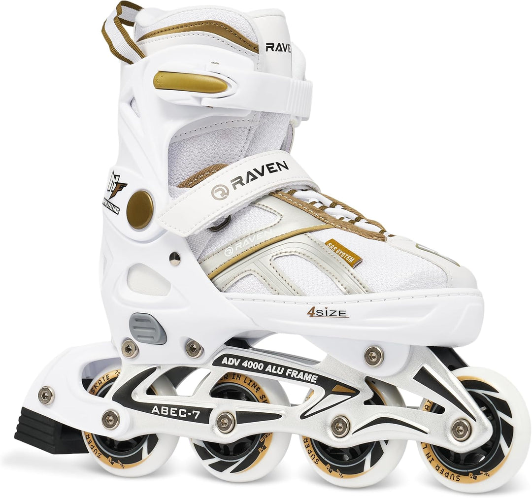 Inlineskates Inliner Raven Pulse verstellbar optional als 2in1 Inlineskates/Schlittschuhe 40-43 (25,