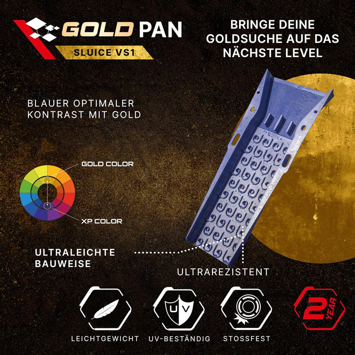 XP Metal Detectors Goldschürfschleuse mit einzigartigem VS1 Vortex System und Blauer Farbe für optim