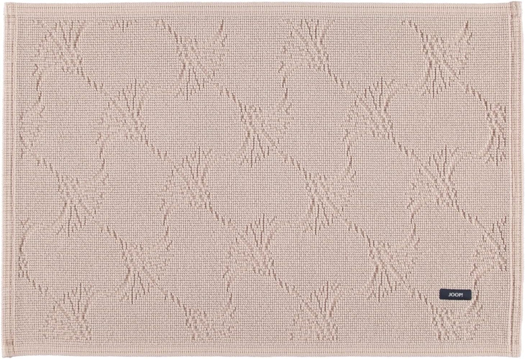 Joop! Badteppich New Cornflower 60 x 90 cm Farbe Sand 100% Baumwolle Florhöhe 6 mm Form eckig edle O