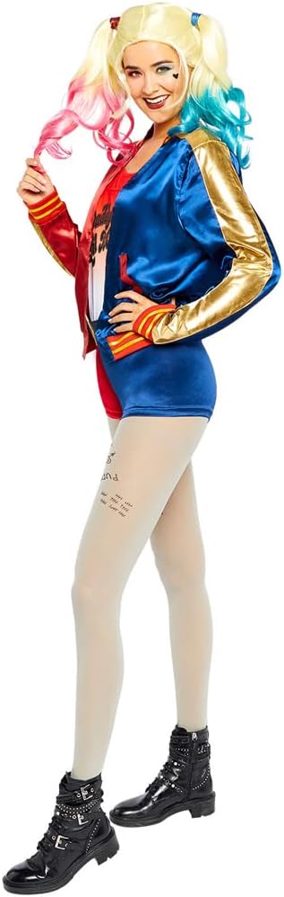 (PKT) (9906157) Ladies Suicide Squad Warner Bros Harley Quinn Fancy Dress Costume (Large), L