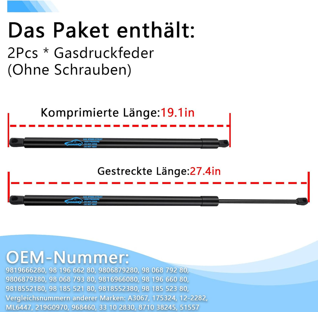 2Pcs Heckklappendämpfer für Citroen C4 Grand Picasso 2 2013-2018, für Citroen C4 Grand Spacetourer 2