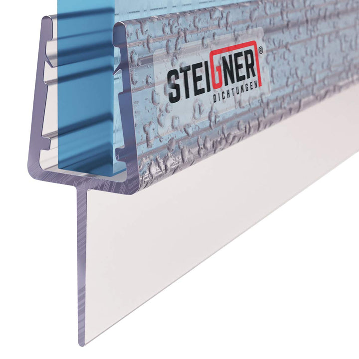 STEIGNER Duschdichtung, 140cm, Glasstärke 6/7/ 8 mm, Gerade PVC Ersatzdichtung für Dusche, UK10 Gera